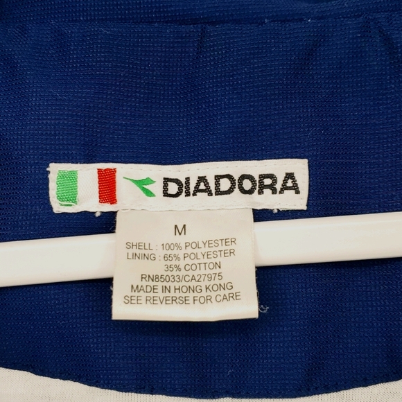 90s Vintage Diadora Windbreaker Track Jacket - Men Size Medium - Picture 4 of 11